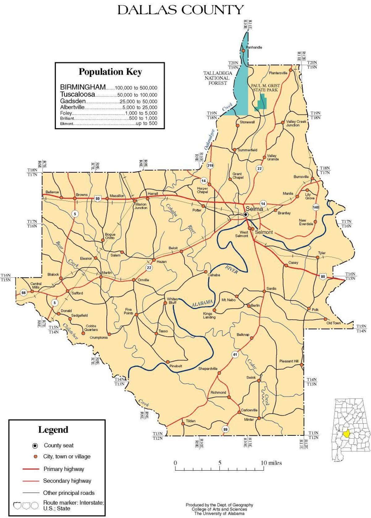 kart av Dallas county