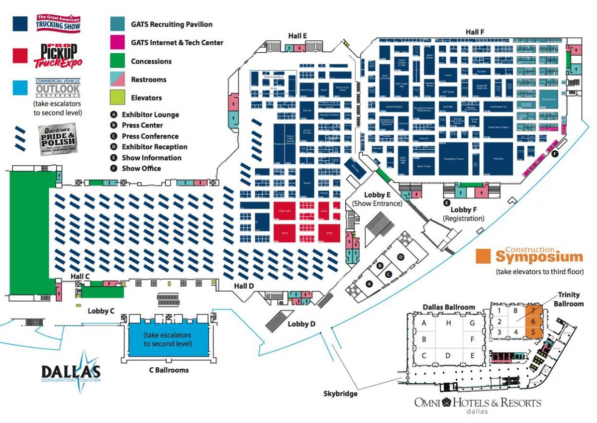 kart av Dallas konferansesenter