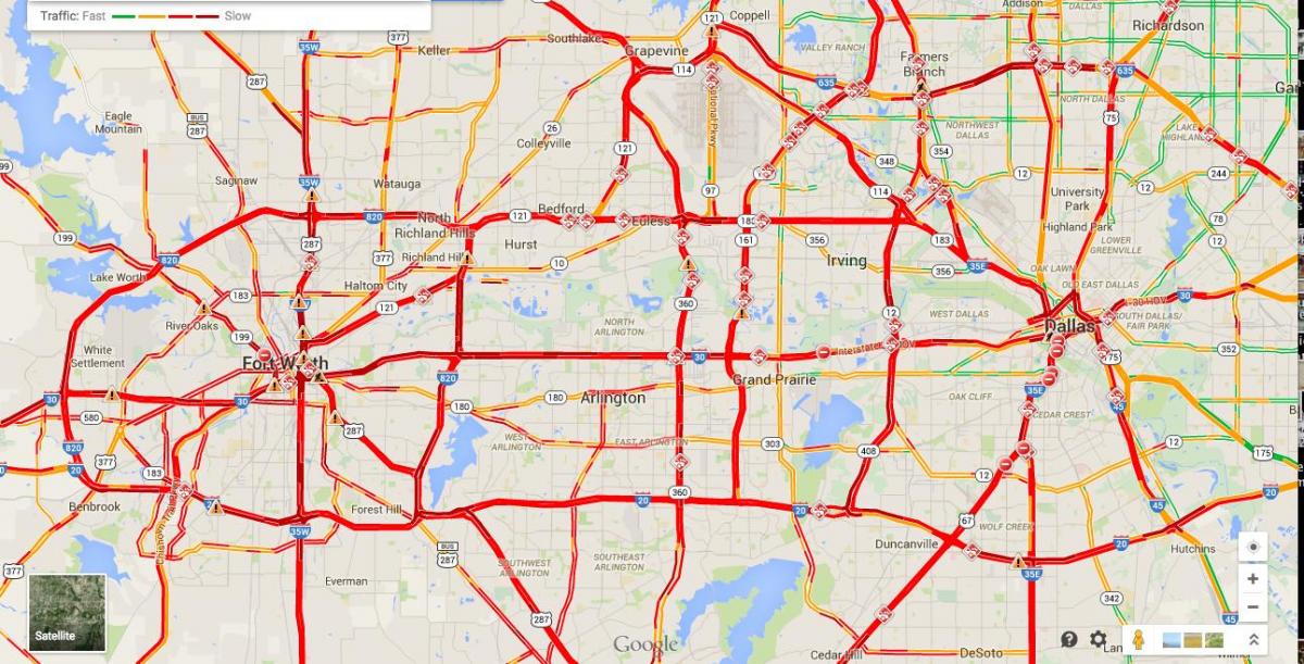 kart av Dallas trafikk