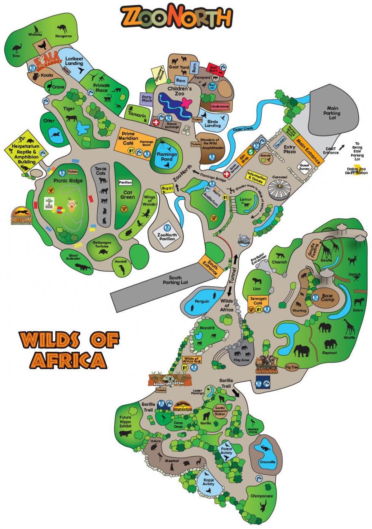 kart av Dallas zoo