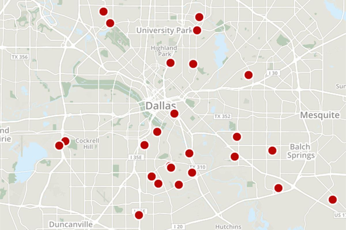 Dallas kriminalitet kart