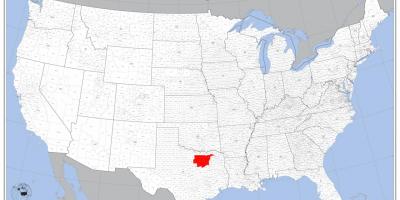 Dallas på kart over usa