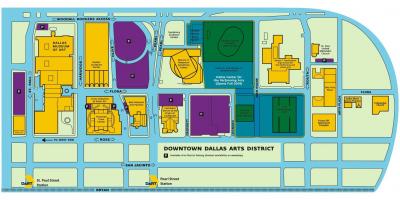 Kart av Dallas arts district