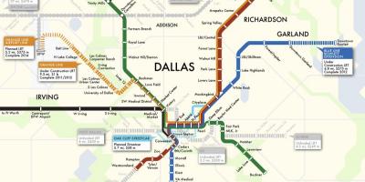 Dallas tog system kart
