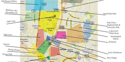 Kart av Dallas nabolag