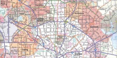 Kart av Dallas Texas området