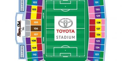 Kart av Toyota Stadion Dallas