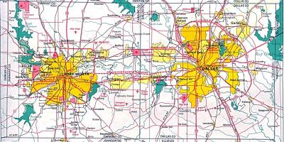 Kart over nord-Dallas